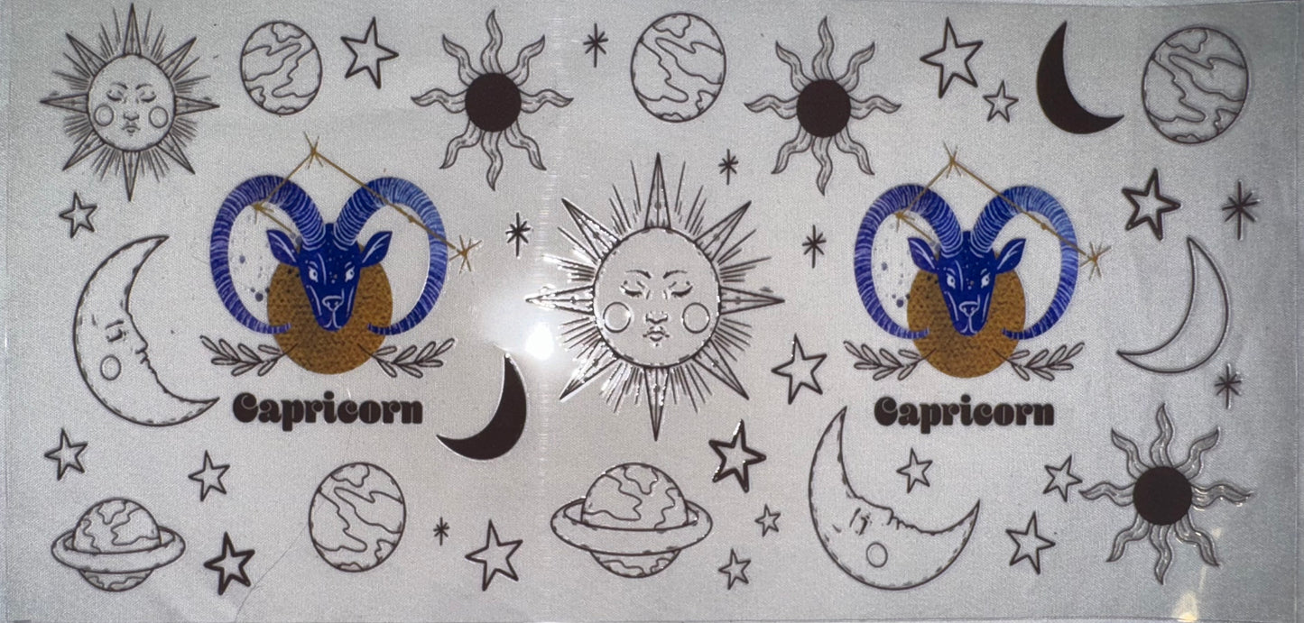 Capricorn Decal Stars and Moon