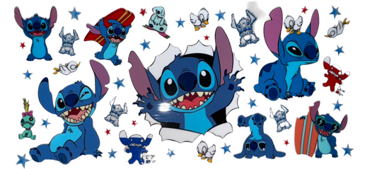 Stitch Busting Out Decal