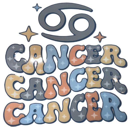 Cancer 1/2 Decal Colorful