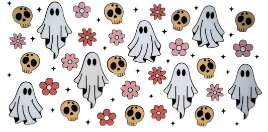Ghosts, Skulls, & Flowers Decal