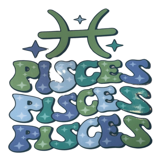 Pisces 1/2 Decal Colorful