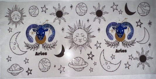 Aries Decal Stars and Moon