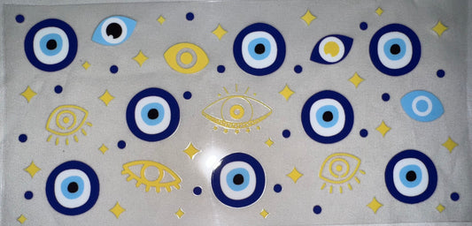 Blue w/ Gold Evil Eye Decal