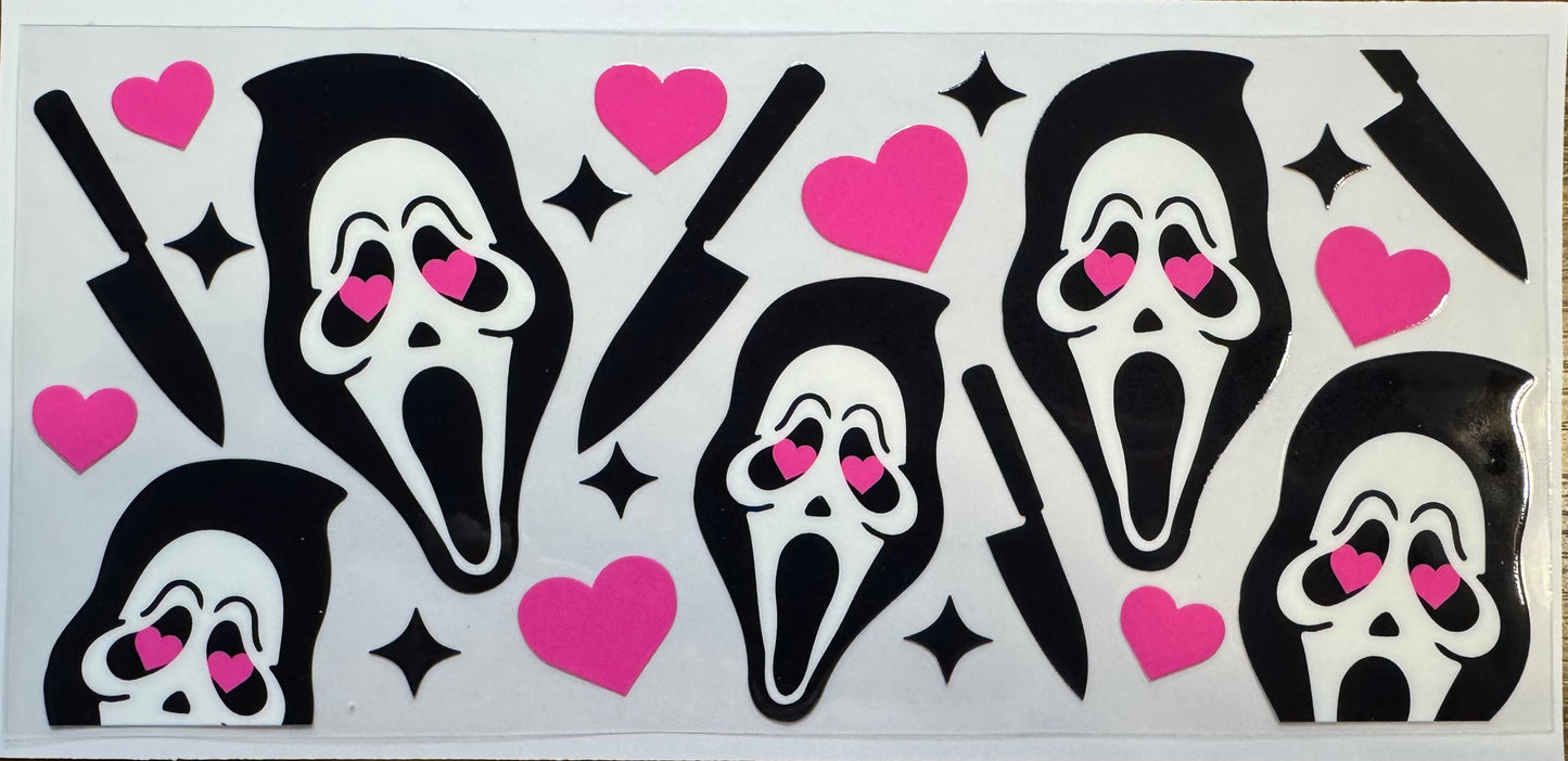 Ghost Face Pink Hearts