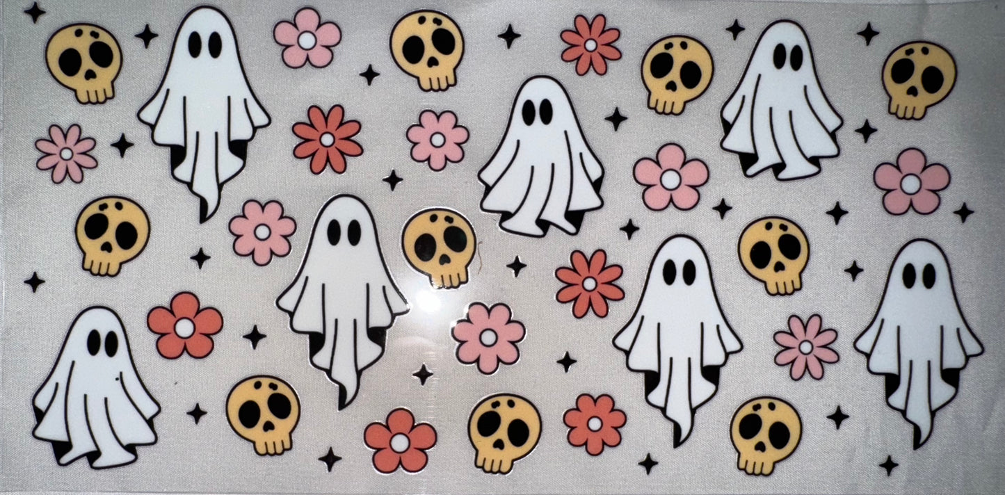Ghosts, Skulls, & Flowers Decal