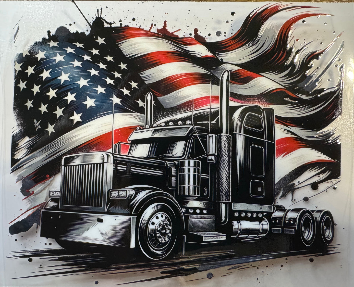 Trucker Decal w/ American Flag