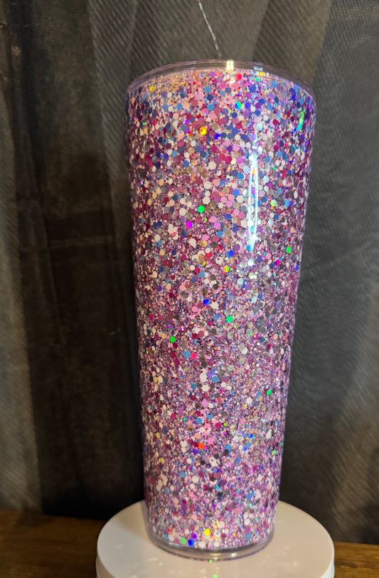 24oz slow flow glitter cup