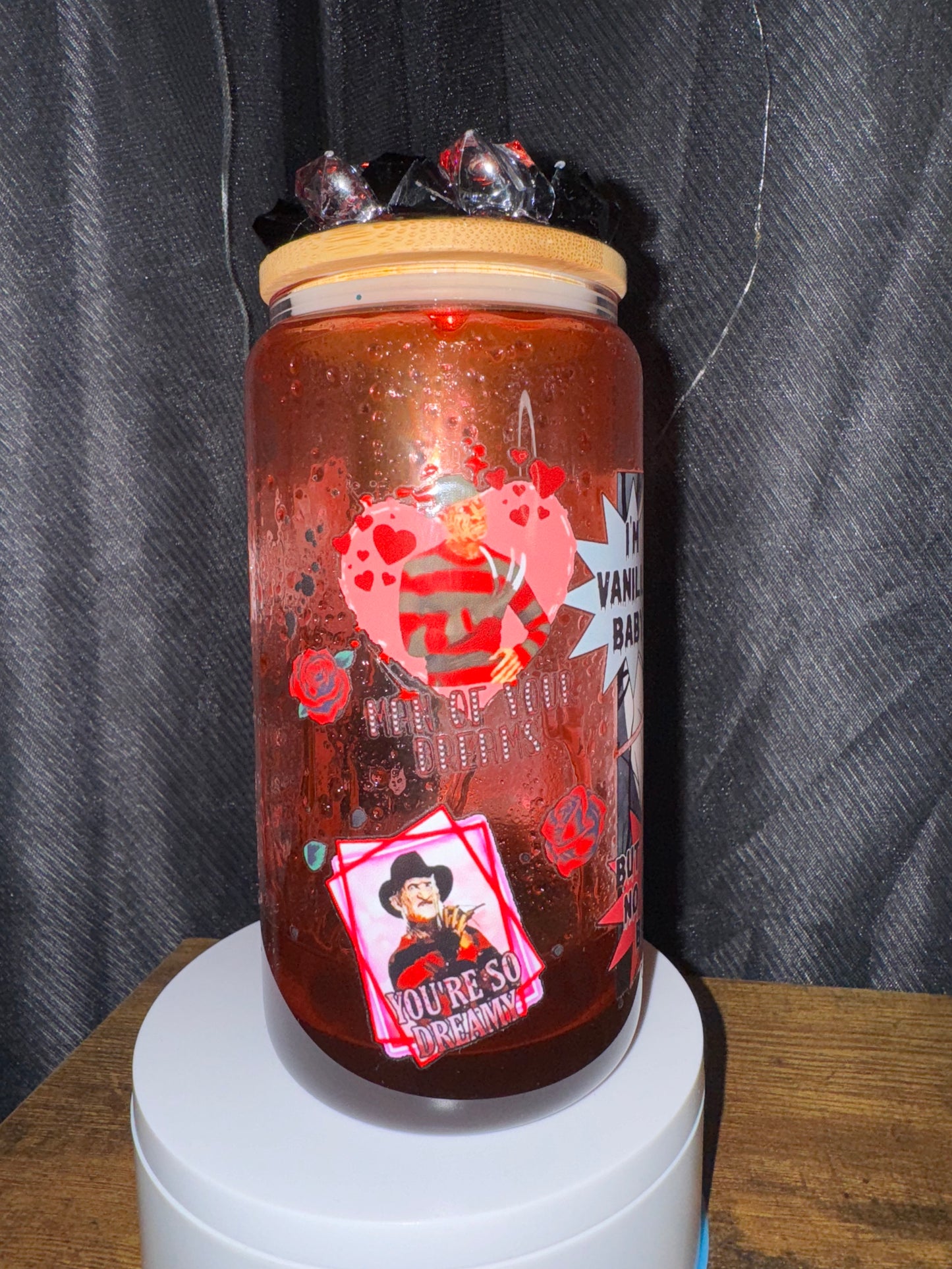 Blood Drip 16oz Glass w/ Iced lid