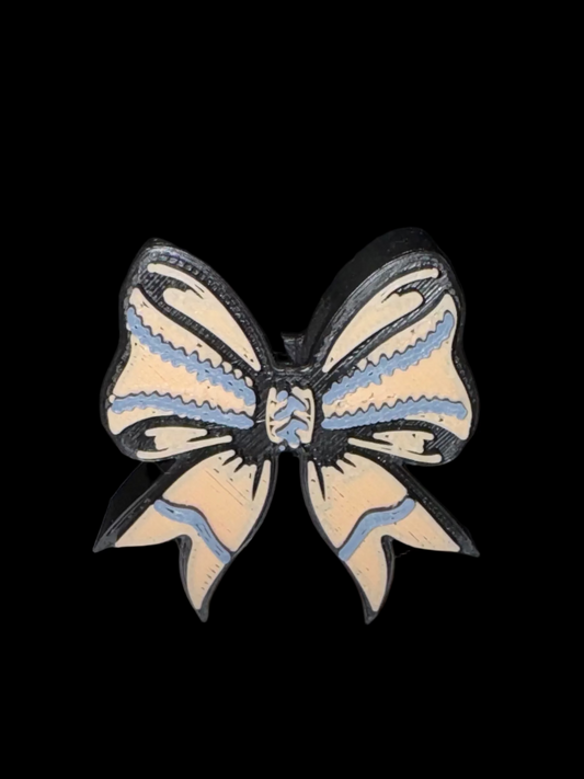 Football Bow Straw Topper