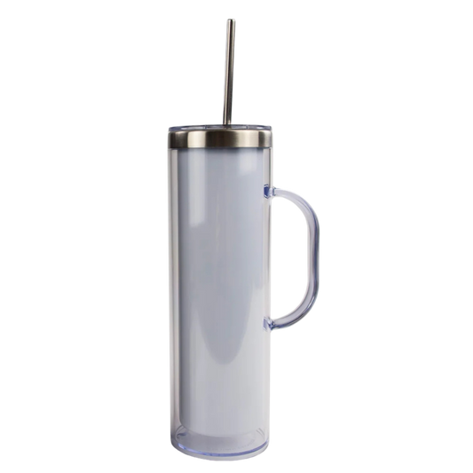 Stainless Mug with Clear Lid and stainless Straw